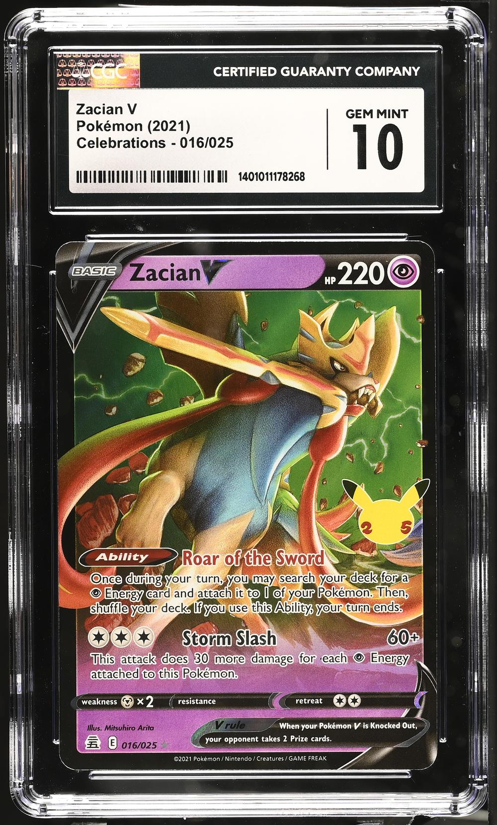 2021 Zacian V - Pokémon Celebrations CGC 10 GEM MINT